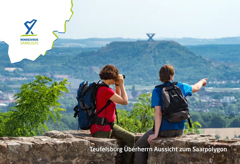 Teufelsburg Überherrn – Aussicht zum Saarpolygon · Foto: Rendezvous Saarlouis · Lizenz: © Rendezvous Saarlouis Teufelsburg Überherrn – Aussicht zum Saarpolygon